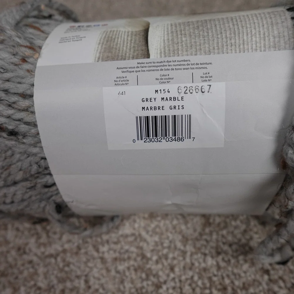 Lion Brand Wool-Ease Thick & Quick Bonus Bundle Grey Marble Yarn 12oz 212yd 641‎